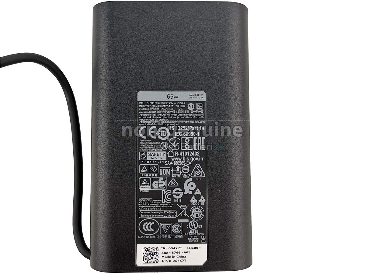 Dell 19.5V-3.34A 65W 7.4*5.0MM Laddare Nätadaper