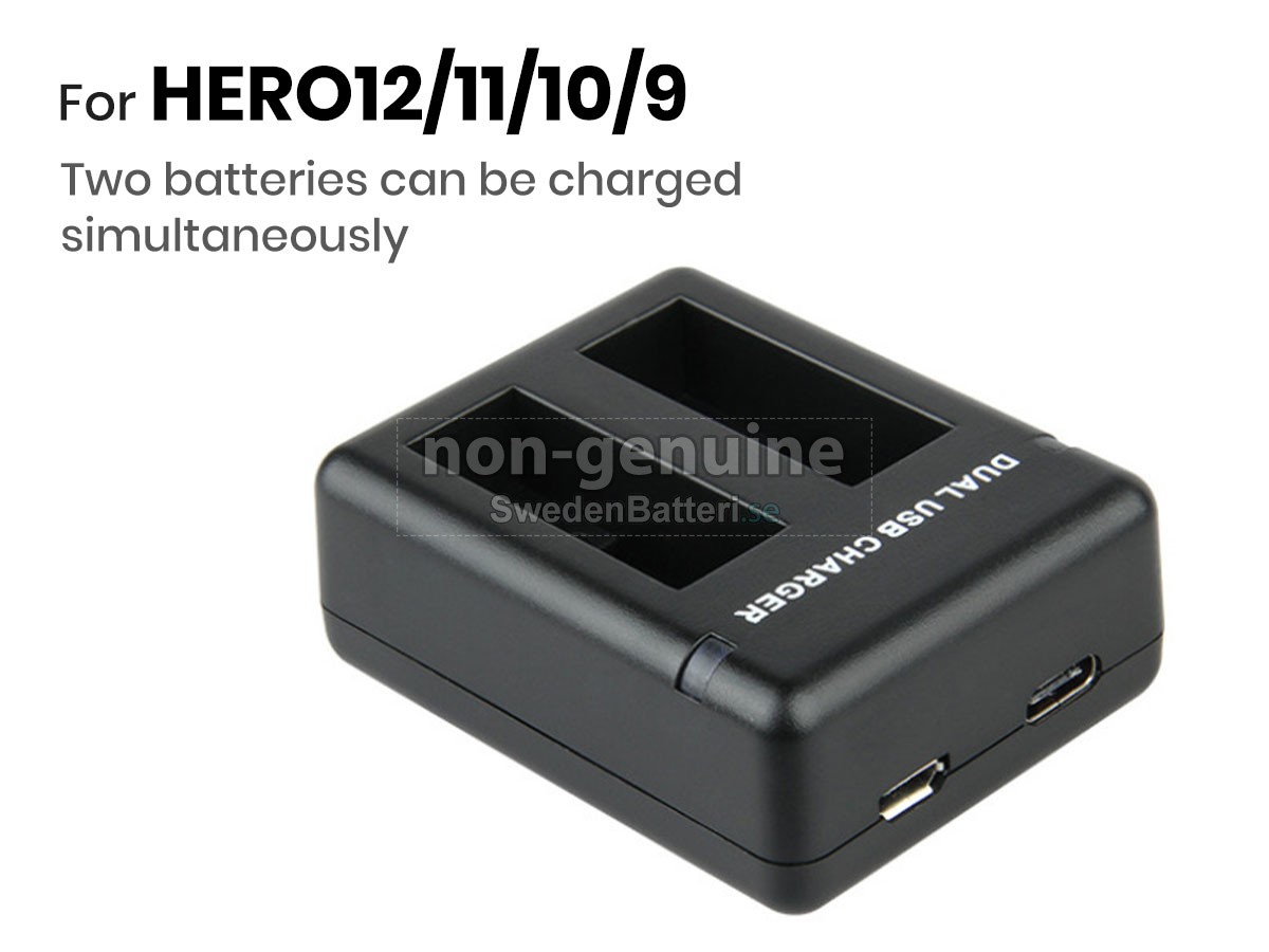 GoPro HERO 12/11/10/9 DUAL CHARGER Laddare Nätadaper