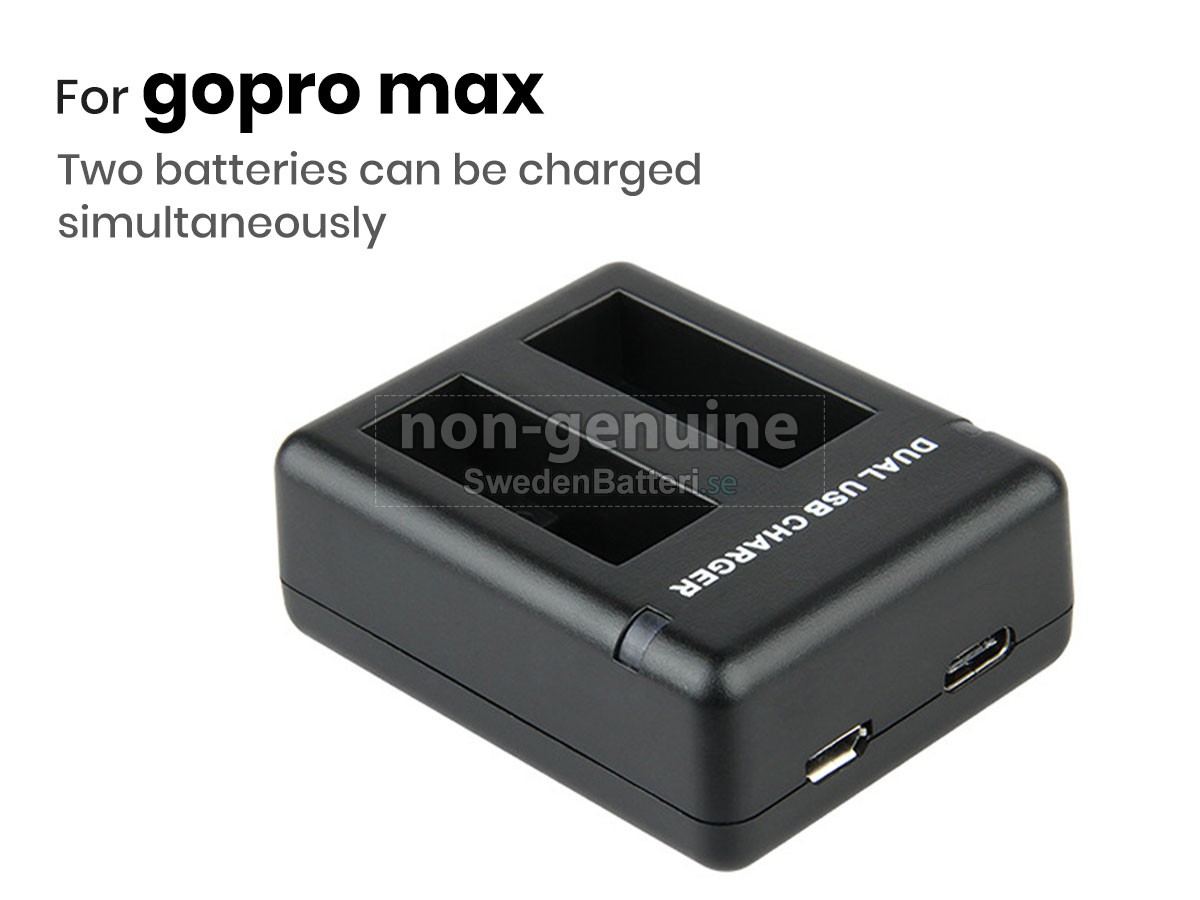 GoPro MAX DUAL BATTERY CHARGER Laddare Nätadaper