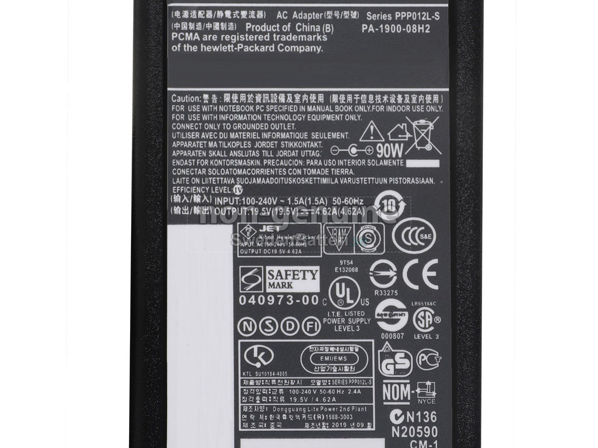 HP 90W 19V-4.62A 100-240V~1.5A 50/60HZ Laddare Nätadaper