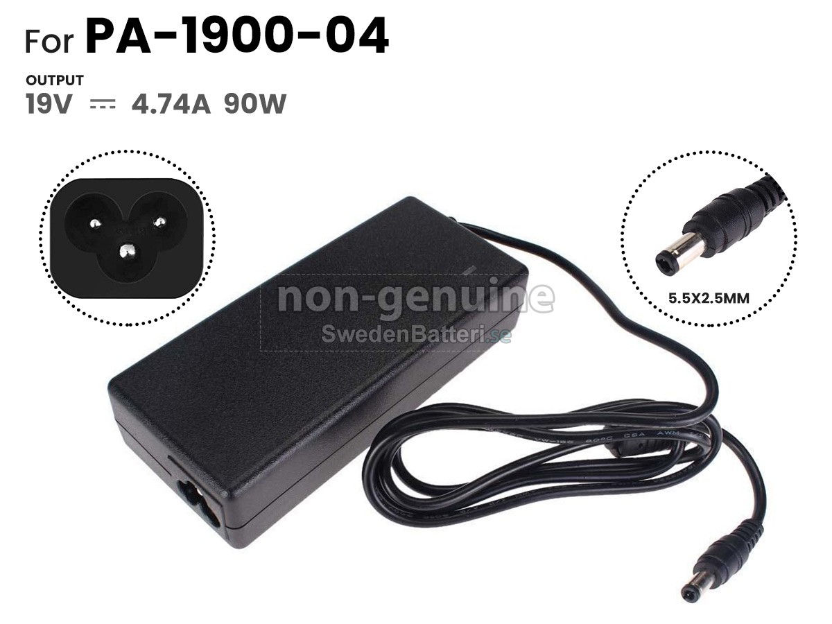 HP 90W 19V-4.74A 100-240V~1.5A 50/60HZ Laddare Nätadaper
