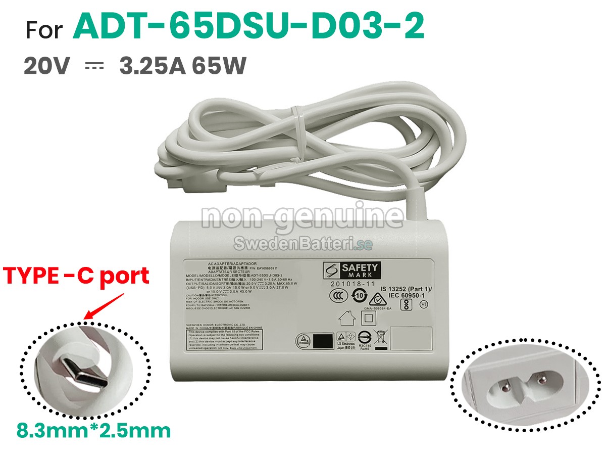 LG ADT-65DSU-D03-2 Laddare Nätadaper
