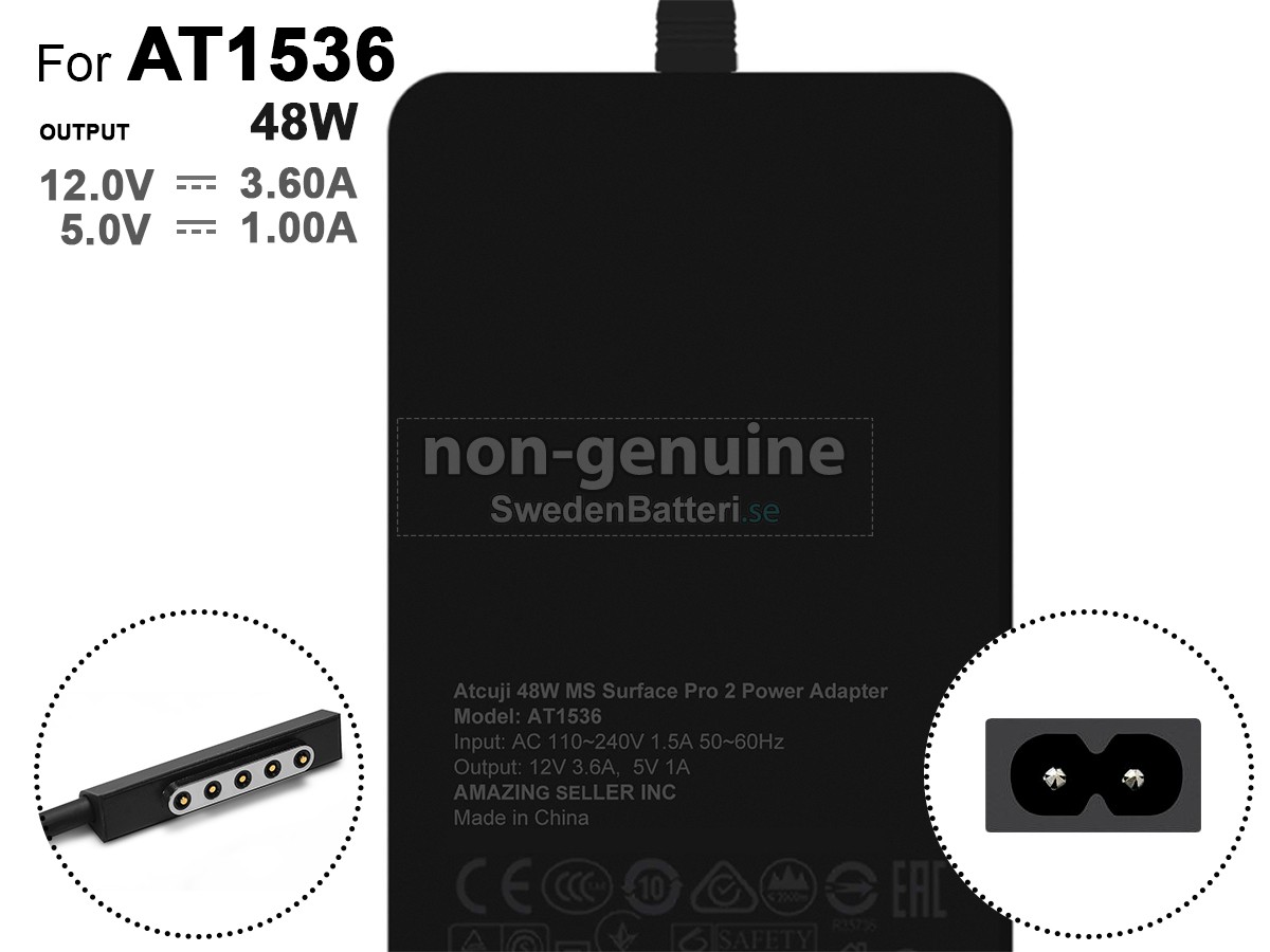 Microsoft 12V 3.6A 48W Laddare Nätadaper