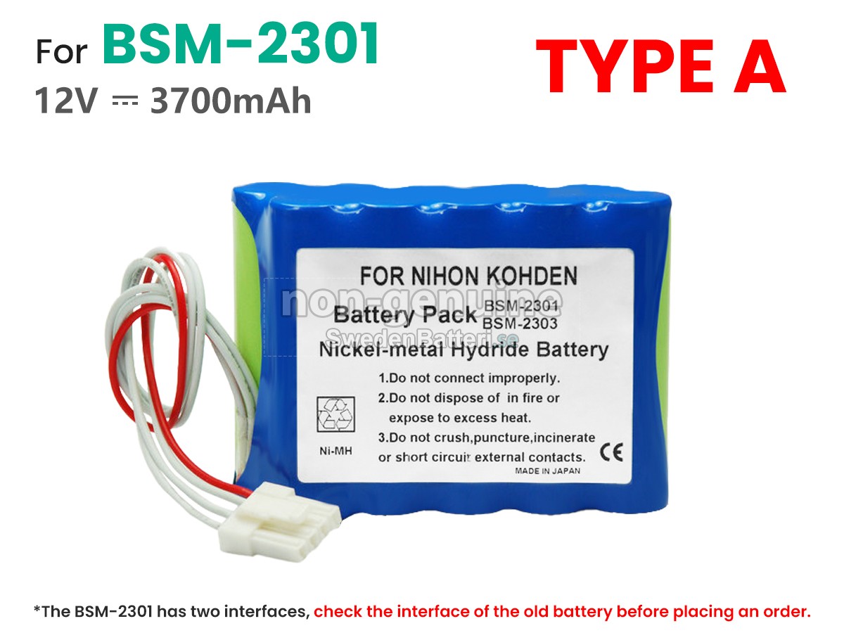 batteri till Nihon Kohden BSM-2301