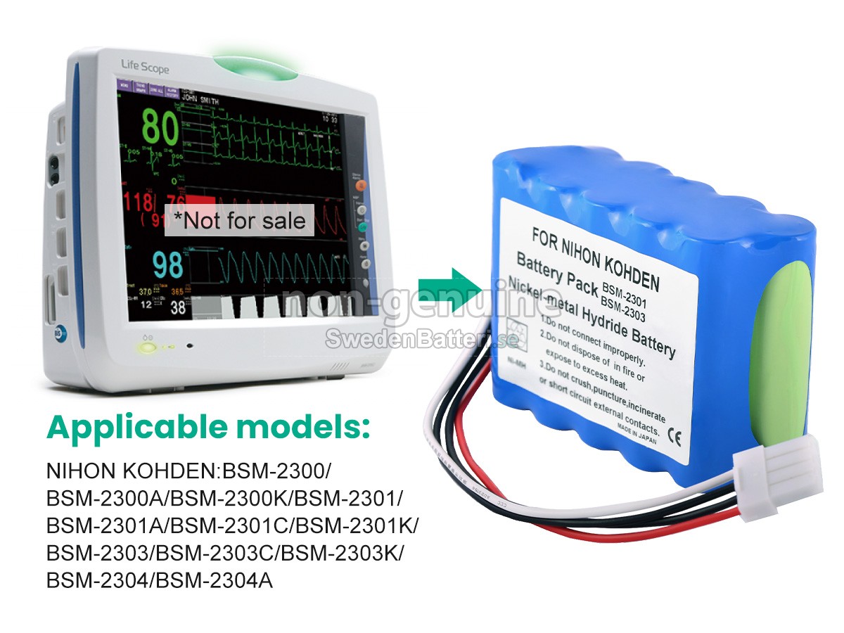 batteri till Nihon Kohden BSM-2301