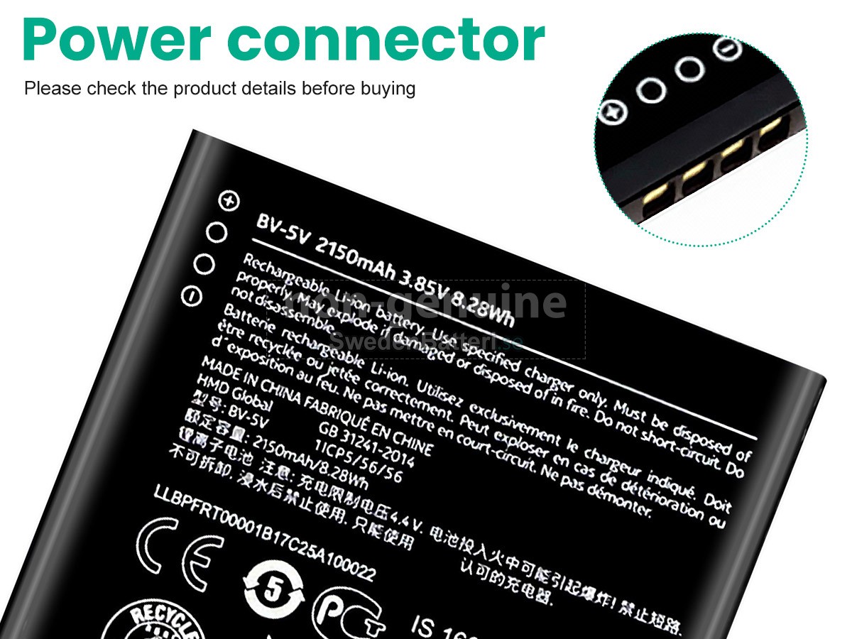 batteri till Nokia 1