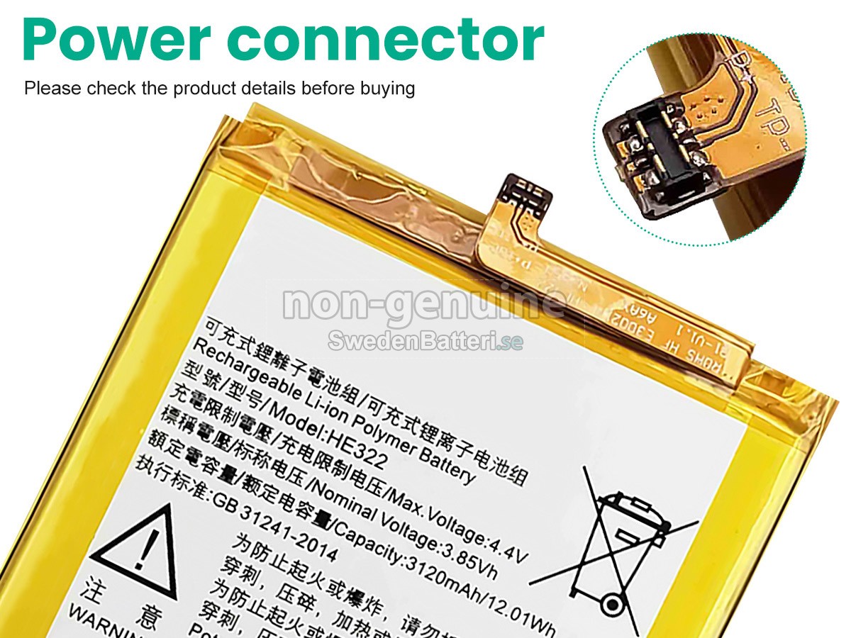 batteri till Nokia HE322