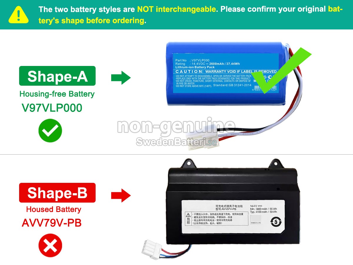 batteri till Panasonic MC-RS877