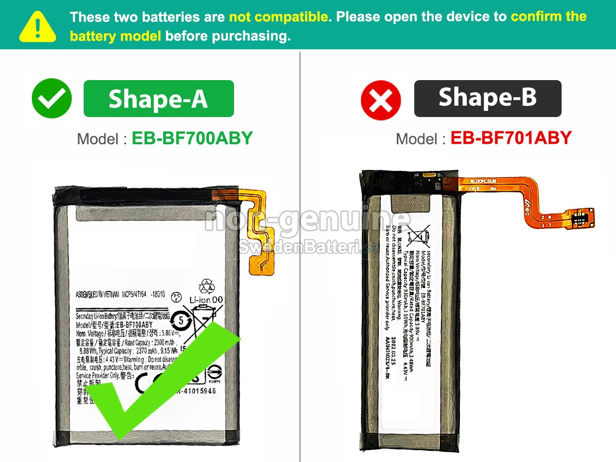 batteri till Samsung SM-F707B