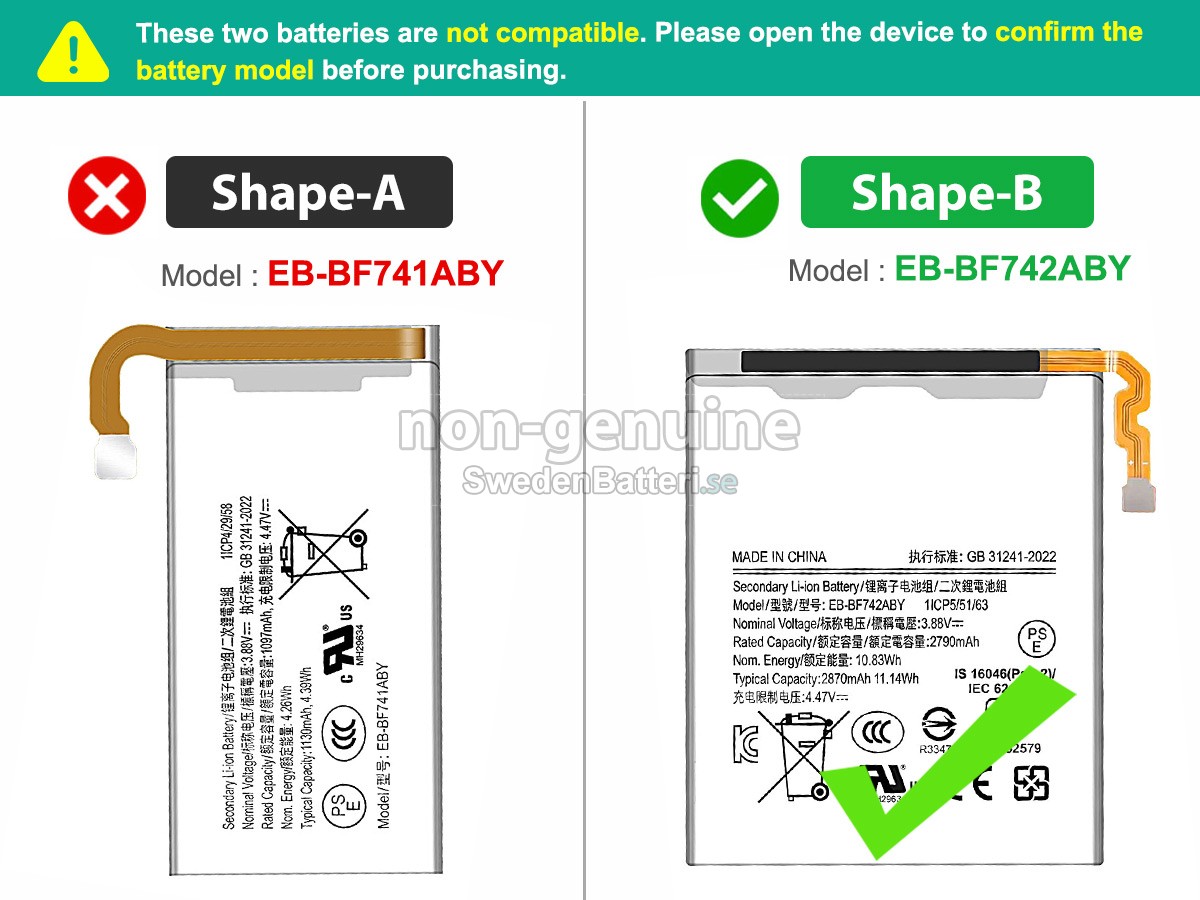 batteri till Samsung Z FLIP 6