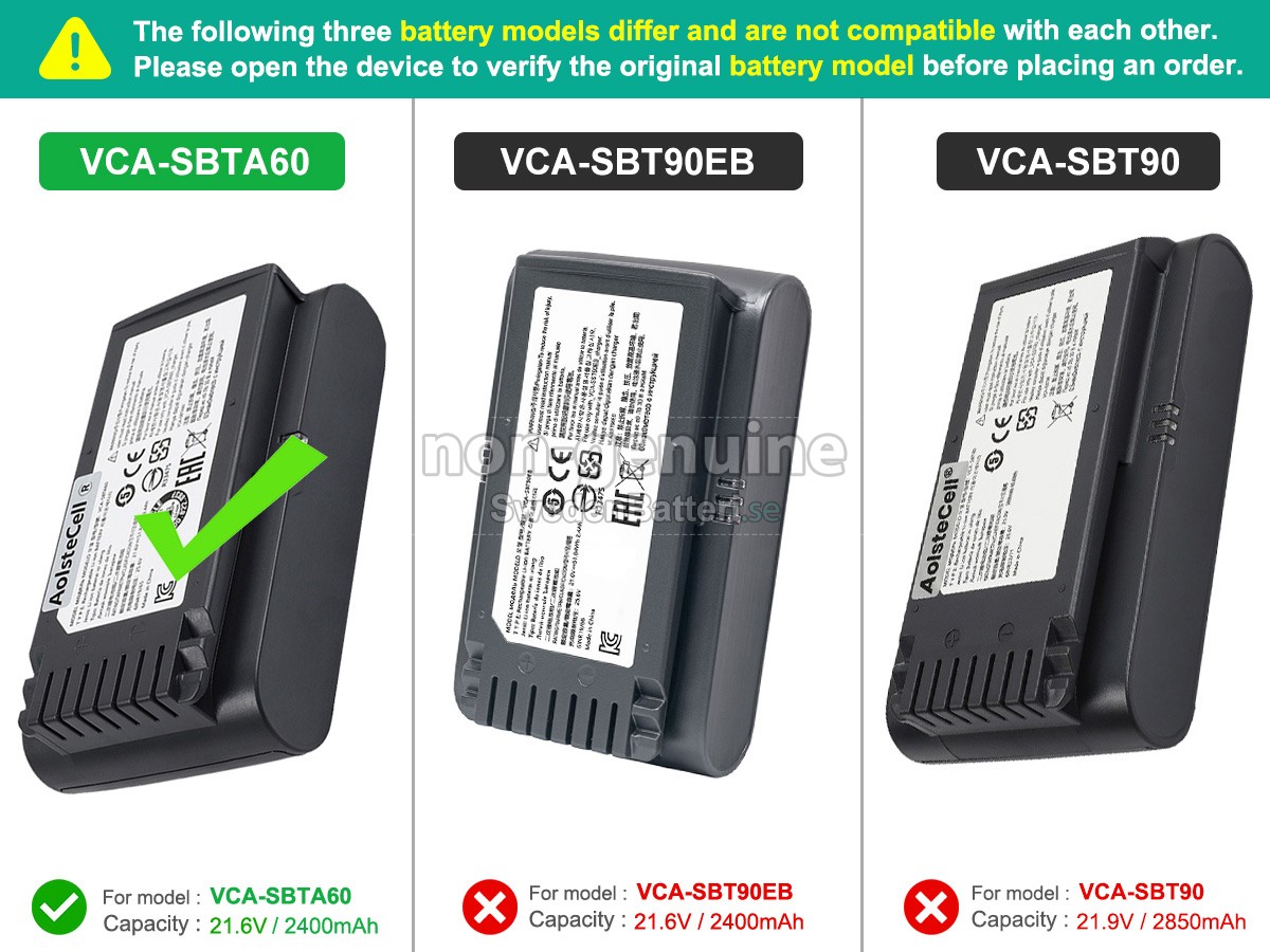 batteri till Samsung VS20T7511T5/AA