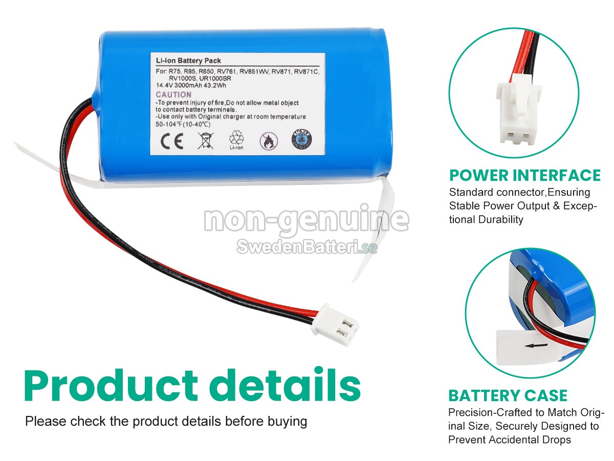 batteri till Shark RV912S