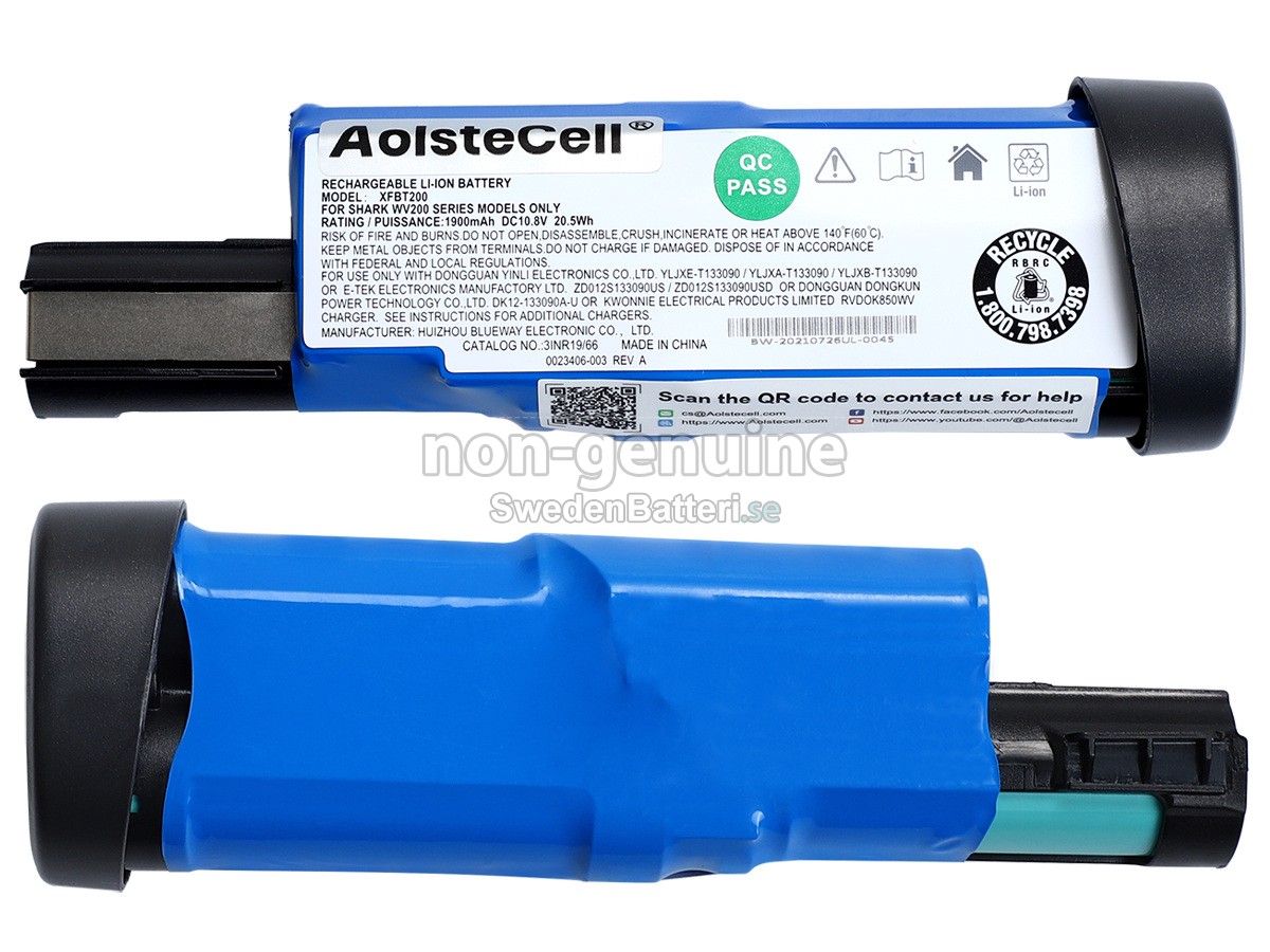 batteri till Shark WV201