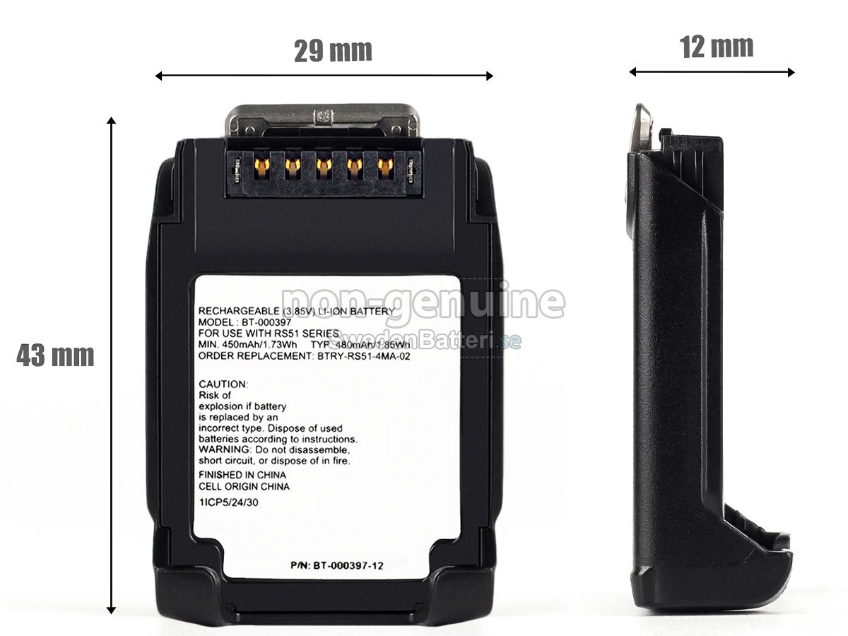 batteri till Zebra RS6100 BLUETOOTH RING SCANNER