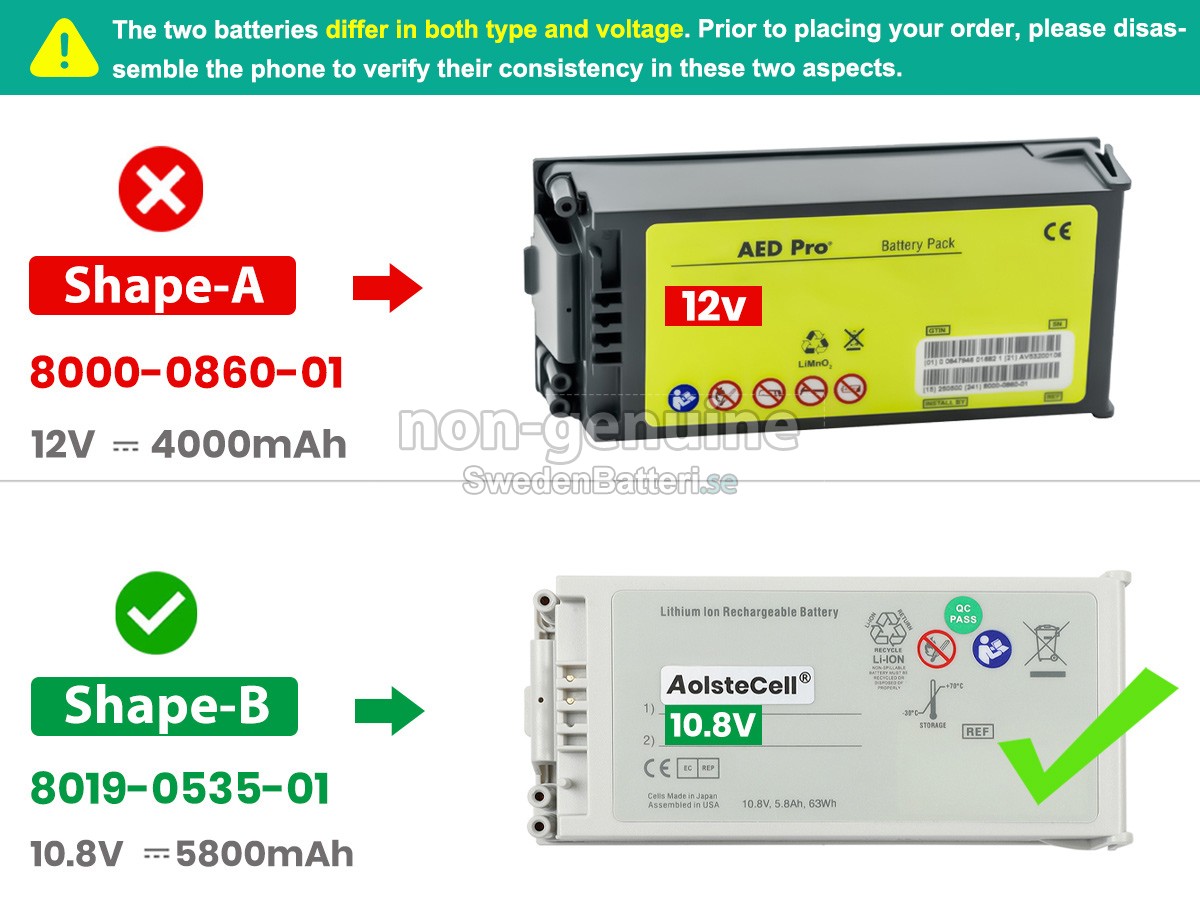 batteri till ZOLL AED PRO