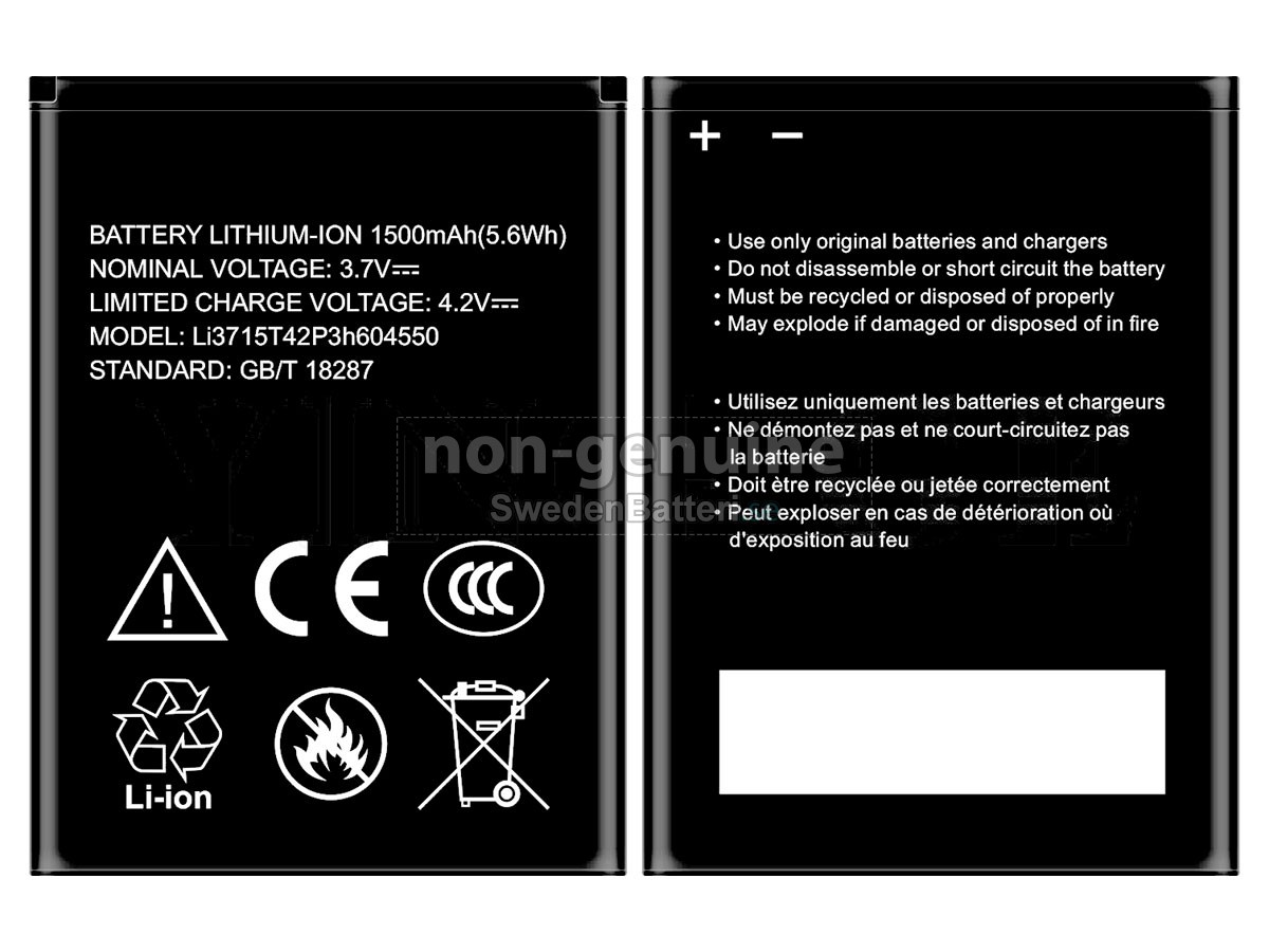 batteri till ZTE LI3715T42P3H604550